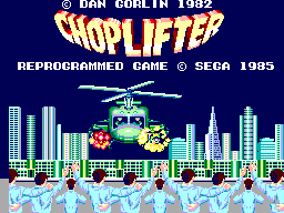 Choplifter title screen for Sega Master System